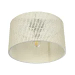 GloboStar® CILIO 203-0155 Μοντέρνο Φωτιστικό Οροφής Καπέλο Μονόφωτο 1 x E27 IP20 Λευκό Διάτρητο Ύφασμα - Μ38 x Π38 x Υ21cm - Image 4