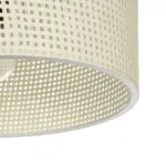 GloboStar® CILIO 203-0155 Μοντέρνο Φωτιστικό Οροφής Καπέλο Μονόφωτο 1 x E27 IP20 Λευκό Διάτρητο Ύφασμα - Μ38 x Π38 x Υ21cm - Image 5