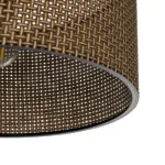 GloboStar® CILIO 203-0156 Μοντέρνο Φωτιστικό Οροφής Καπέλο Μονόφωτο 1 x E27 IP20 Καφέ Διάτρητο Ύφασμα - Μ38 x Π38 x Υ21cm - Image 5