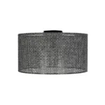 GloboStar® CILIO 203-0157 Μοντέρνο Φωτιστικό Οροφής Καπέλο Μονόφωτο 1 x E27 IP20 Μαύρο Διάτρητο Ύφασμα - Μ38 x Π38 x Υ21cm - Image 3