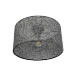 GloboStar® CILIO 203-0157 Μοντέρνο Φωτιστικό Οροφής Καπέλο Μονόφωτο 1 x E27 IP20 Μαύρο Διάτρητο Ύφασμα - Μ38 x Π38 x Υ21cm - Image 4