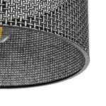 GloboStar® CILIO 203-0157 Μοντέρνο Φωτιστικό Οροφής Καπέλο Μονόφωτο 1 x E27 IP20 Μαύρο Διάτρητο Ύφασμα - Μ38 x Π38 x Υ21cm - Image 5