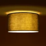 GloboStar® CILIO 203-0158 Μοντέρνο Φωτιστικό Οροφής Καπέλο Μονόφωτο 1 x E27 IP20 Γκρι Ύφασμα - Μ38 x Π30 x Υ21cm - Image 2