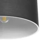 GloboStar® CILIO 203-0158 Μοντέρνο Φωτιστικό Οροφής Καπέλο Μονόφωτο 1 x E27 IP20 Γκρι Ύφασμα - Μ38 x Π30 x Υ21cm - Image 5