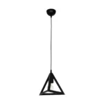 GloboStar® TRIANGLE 203-0159 Μοντέρνο Κρεμαστό Φωτιστικό Καμπάνα Μονόφωτο 1 x E27 IP20 Μάυρο Πλαστικό - Μ24 x Π24 x Υ86cm - Image 3