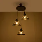 GloboStar® TRIANGLE 203-0160 Μοντέρνο Κρεμαστό Φωτιστικό Καμπάνα Τρίφωτο 3 x E27 IP20 Μαύρο Πλαστικό - Μ50 x Π50 x Υ80cm - Image 2