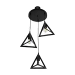 GloboStar® TRIANGLE 203-0160 Μοντέρνο Κρεμαστό Φωτιστικό Καμπάνα Τρίφωτο 3 x E27 IP20 Μαύρο Πλαστικό - Μ50 x Π50 x Υ80cm - Image 4
