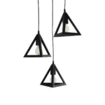 GloboStar® TRIANGLE 203-0160 Μοντέρνο Κρεμαστό Φωτιστικό Καμπάνα Τρίφωτο 3 x E27 IP20 Μαύρο Πλαστικό - Μ50 x Π50 x Υ80cm - Image 6