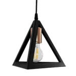 GloboStar® TRIANGLE 203-0162 Μοντέρνο Κρεμαστό Φωτιστικό Καμπάνα Τρίφωτο 3 x E27 IP20 Μαύρο με Χρυσό Πλαστικό - Μ50 x Π50 x Υ80cm - Image 7