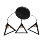 GloboStar® TRIANGLE 203-0162 Μοντέρνο Κρεμαστό Φωτιστικό Καμπάνα Τρίφωτο 3 x E27 IP20 Μαύρο με Χρυσό Πλαστικό - Μ50 x Π50 x Υ80cm - Image 9