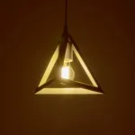 GloboStar® TRIANGLE 203-0163 Μοντέρνο Κρεμαστό Φωτιστικό Καμπάνα Μονόφωτο 1 x E27 IP20 Λευκό Πλαστικό - Μ24 x Π24 x Υ86cm - Image 2