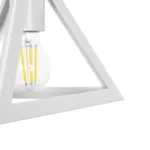GloboStar® TRIANGLE 203-0163 Μοντέρνο Κρεμαστό Φωτιστικό Καμπάνα Μονόφωτο 1 x E27 IP20 Λευκό Πλαστικό - Μ24 x Π24 x Υ86cm - Image 7
