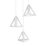 GloboStar® TRIANGLE 203-0164 Μοντέρνο Κρεμαστό Φωτιστικό Καμπάνα Τρίφωτο 3 x E27 IP20 Λευκό Πλαστικό - Μ50 x Π50 x Υ80cm - Image 6