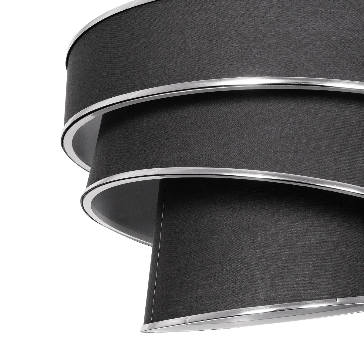 GloboStar® SIERA 203-0167 Μοντέρνο Κρεμαστό Φωτιστικό Καπέλο Μονόφωτο 1 x E27 IP20 Γκρι Ύφασμα με Ασημί Λεπτομέρεια - Μ38 x Π38 x Υ95cm - Image 7