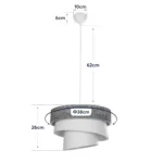 GloboStar® SIERA 203-0169 Μοντέρνο Κρεμαστό Φωτιστικό Καπέλο Μονόφωτο 1 x E27 IP20 Καφέ & Σκούρο Μπεζ Ύφασμα - Μ38 x Π38 x Υ95cm - Image 10