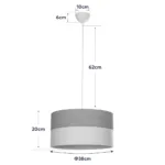 GloboStar® LIVA 203-0173 Μοντέρνο Κρεμαστό Φωτιστικό Καπέλο Μονόφωτο 1 x E27 IP20 Καφέ & Λευκό Ύφασμα - Μ38 x Π38 x Υ95cm - Image 10