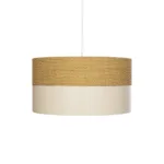 GloboStar® LIVA 203-0173 Μοντέρνο Κρεμαστό Φωτιστικό Καπέλο Μονόφωτο 1 x E27 IP20 Καφέ & Λευκό Ύφασμα - Μ38 x Π38 x Υ95cm - Image 4