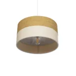 GloboStar® LIVA 203-0173 Μοντέρνο Κρεμαστό Φωτιστικό Καπέλο Μονόφωτο 1 x E27 IP20 Καφέ & Λευκό Ύφασμα - Μ38 x Π38 x Υ95cm - Image 5