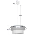 GloboStar® LIVI 203-0174 Μοντέρνο Κρεμαστό Φωτιστικό Καπέλο Μονόφωτο 1 x E27 IP20 Καφέ & Λευκό Ύφασμα - Μ38 x Π38 x Υ95cm - Image 10