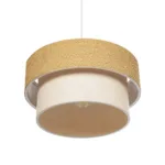 GloboStar® LIVI 203-0174 Μοντέρνο Κρεμαστό Φωτιστικό Καπέλο Μονόφωτο 1 x E27 IP20 Καφέ & Λευκό Ύφασμα - Μ38 x Π38 x Υ95cm - Image 5