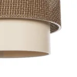 GloboStar® LIVI 203-0175 Μοντέρνο Κρεμαστό Φωτιστικό Καπέλο Μονόφωτο 1 x E27 IP20 Σκούρο Καφέ & Λευκό Ύφασμα - Μ38 x Π38 x Υ95cm - Image 7