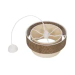 GloboStar® LIVI 203-0175 Μοντέρνο Κρεμαστό Φωτιστικό Καπέλο Μονόφωτο 1 x E27 IP20 Σκούρο Καφέ & Λευκό Ύφασμα - Μ38 x Π38 x Υ95cm - Image 9
