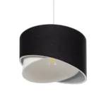 GloboStar® LILI 203-0176 Μοντέρνο Κρεμαστό Φωτιστικό Καπέλο Μονόφωτο 1 x E27 IP20 Μαύρο & Λευκό Ύφασμα - Μ38 x Π38 x Υ95cm - Image 5