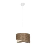 GloboStar® LILI 203-0177 Μοντέρνο Κρεμαστό Φωτιστικό Καπέλο Μονόφωτο 1 x E27 IP20 Σκούρο Καφέ & Μαύρο Ύφασμα - Μ30 x Π30 x Υ95cm - Image 3