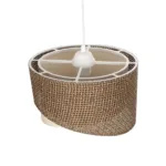 GloboStar® LILI 203-0177 Μοντέρνο Κρεμαστό Φωτιστικό Καπέλο Μονόφωτο 1 x E27 IP20 Σκούρο Καφέ & Μαύρο Ύφασμα - Μ30 x Π30 x Υ95cm - Image 6