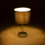 GloboStar® WIZ 203-0179 Μοντέρνο Επιτραπέζιο Φωτιστικό Μονόφωτο 1 x E27 IP20 Ασημί Μέταλλο Με Γκρι Καπέλο- Μ22 x Π22 x Υ36.5cm - Image 2