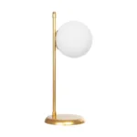GloboStar® GLOBUS 203-0182 Μοντέρνο Επιτραπέζιο Φωτιστικό Μονόφωτο 1 x E27 IP20 Χρυσο Μέταλλο με Γαλακτερή Γυάλινη Μπάλα- Μ21 x Π16.5 x Υ45cm - Image 3