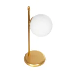 GloboStar® GLOBUS 203-0182 Μοντέρνο Επιτραπέζιο Φωτιστικό Μονόφωτο 1 x E27 IP20 Χρυσο Μέταλλο με Γαλακτερή Γυάλινη Μπάλα- Μ21 x Π16.5 x Υ45cm - Image 4