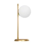 GloboStar® GLOBUS 203-0182 Μοντέρνο Επιτραπέζιο Φωτιστικό Μονόφωτο 1 x E27 IP20 Χρυσο Μέταλλο με Γαλακτερή Γυάλινη Μπάλα- Μ21 x Π16.5 x Υ45cm - Image 5