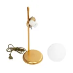 GloboStar® GLOBUS 203-0182 Μοντέρνο Επιτραπέζιο Φωτιστικό Μονόφωτο 1 x E27 IP20 Χρυσο Μέταλλο με Γαλακτερή Γυάλινη Μπάλα- Μ21 x Π16.5 x Υ45cm - Image 8