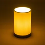 GloboStar® CYLINDER 203-0183 Μοντέρνο Επιτραπέζιο Φωτιστικό Μονόφωτο 1 x E27 IP20 Μαύρη Βάση με Λευκό Υφασμα - Μ14 x Π14 x Υ21cm - Image 2