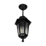 GloboStar® VITRO 203-0189 Vintage Κρεμαστό Φωτιστικό Φαναράκι Μονόφωτο 1 x E27 IP44 Μαύρο Πλαστικό Σώμα - Μ16 x Π16 x Υ48cm - Image 4