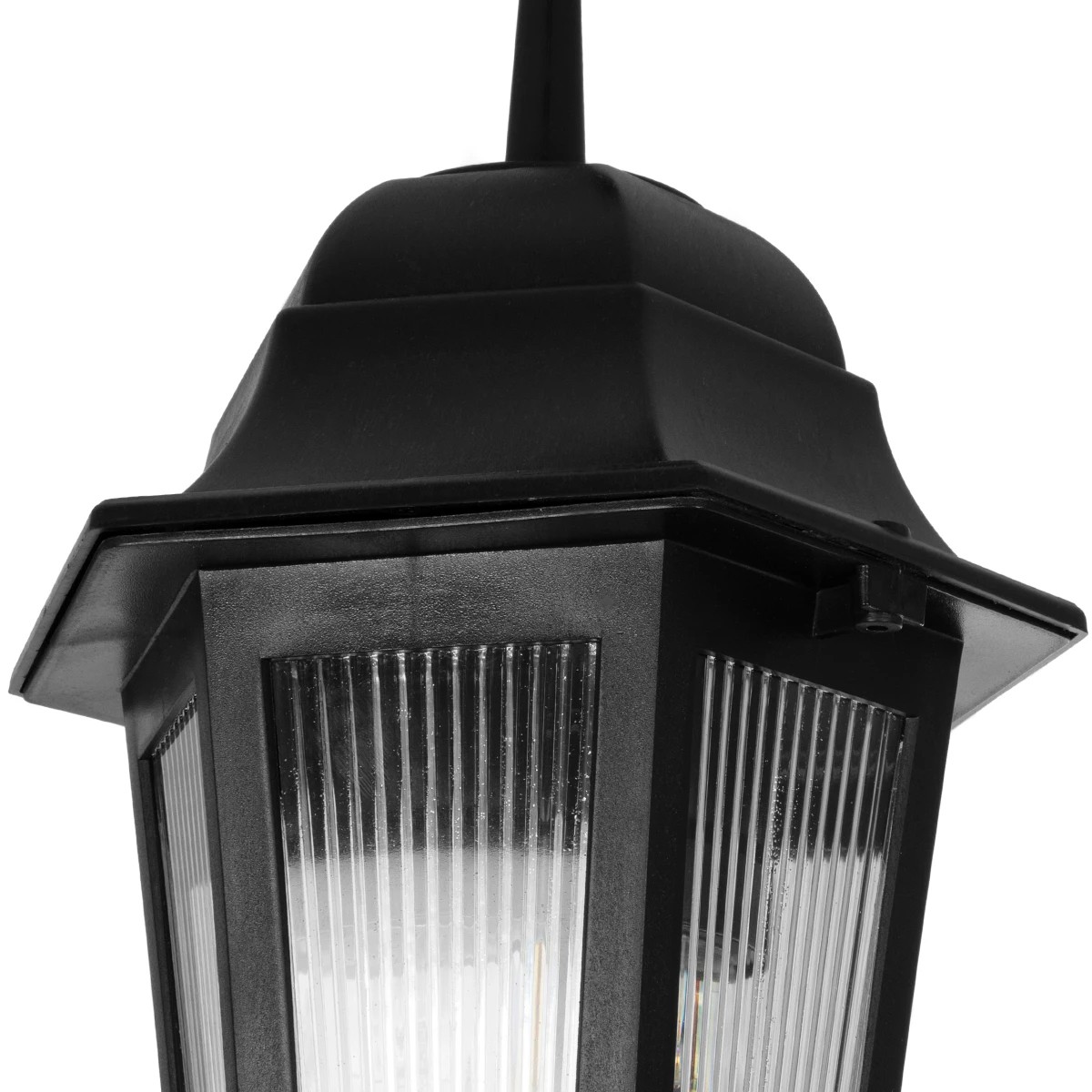 GloboStar® VITRO 203-0189 Vintage Κρεμαστό Φωτιστικό Φαναράκι Μονόφωτο 1 x E27 IP44 Μαύρο Πλαστικό Σώμα - Μ16 x Π16 x Υ48cm - Image 6