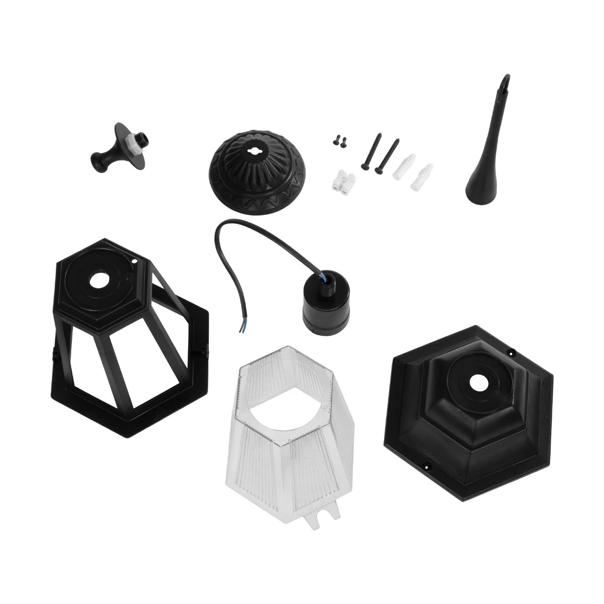 GloboStar® VITRO 203-0189 Vintage Κρεμαστό Φωτιστικό Φαναράκι Μονόφωτο 1 x E27 IP44 Μαύρο Πλαστικό Σώμα - Μ16 x Π16 x Υ48cm - Image 7