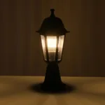 GloboStar® VITRO 203-0190 Vintage Επιδαπέδιο Φωτιστικό Φαναράκι Μονόφωτο 1 x E27 IP44 Μαύρο Πλαστικό Σώμα - Μ16 x Π16 x Υ39cm - Image 2