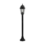 GloboStar® VITRO 203-0192 Vintage Επιδαπέδιο Φωτιστικό Φαναράκι Μονόφωτο 1 x E27 IP44 Μαύρο Πλαστικό Σώμα - Μ16 x Π16 x Υ100cm - Image 3