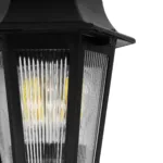 GloboStar® VITRO 203-0193 Vintage Καρφωτό Φωτιστικό Φαναράκι Μονόφωτο 1 x E27 IP44 Μαύρο Πλαστικό Σώμα - Μ16 x Π16 x Υ51cm - Image 4