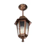 GloboStar® VITRO 203-0194 Vintage Κρεμαστό Φωτιστικό Φαναράκι Μονόφωτο 1 x E27 IP44 Χάλκινο Πλαστικό Σώμα - Μ16 x Π16 x Υ48cm - Image 4