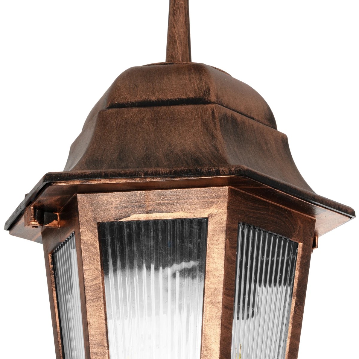 GloboStar® VITRO 203-0194 Vintage Κρεμαστό Φωτιστικό Φαναράκι Μονόφωτο 1 x E27 IP44 Χάλκινο Πλαστικό Σώμα - Μ16 x Π16 x Υ48cm - Image 6