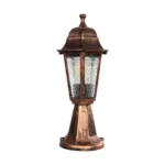 GloboStar® VITRO 203-0195 Vintage Επιδαπέδιο Φωτιστικό Φαναράκι Μονόφωτο 1 x E27 IP44 Χάλκινο Πλαστικό Σώμα - Μ16 x Π16 x Υ39cm - Image 3