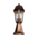 GloboStar® VITRO 203-0195 Vintage Επιδαπέδιο Φωτιστικό Φαναράκι Μονόφωτο 1 x E27 IP44 Χάλκινο Πλαστικό Σώμα - Μ16 x Π16 x Υ39cm - Image 4