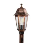 GloboStar® VITRO 203-0197 Vintage Επιδαπέδιο Φωτιστικό Φαναράκι Μονόφωτο 1 x E27 IP44 Χάλκινο Πλαστικό Σώμα - Μ16 x Π16 x Υ100cm - Image 5
