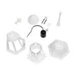 GloboStar® VITRO 203-0199 Vintage Κρεμαστό Φωτιστικό Φαναράκι Μονόφωτο 1 x E27 IP44 Λευκό Πλαστικό Σώμα - Μ16 x Π16 x Υ48cm - Image 7