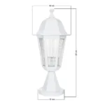 GloboStar® VITRO 203-0200 Vintage Επιδαπέδιο Φωτιστικό Φαναράκι Μονόφωτο 1 x E27 IP44 Λευκό Πλαστικό Σώμα - Μ16 x Π16 x Υ39cm - Image 2