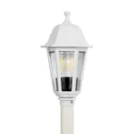 GloboStar® VITRO 203-0202 Vintage Επιδαπέδιο Φωτιστικό Φαναράκι Μονόφωτο 1 x E27 IP44 Λευκό Πλαστικό Σώμα - Μ16 x Π16 x Υ100cm - Image 5