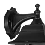 GloboStar® SOLME 203-0211 Vintage Επιτοίχιο Φωτιστικό Φαναράκι Μονόφωτο 1 x E27 IP44 Μαύρο Πλαστικό Σώμα - Μ19 x Π15 x Υ35cm - Image 5